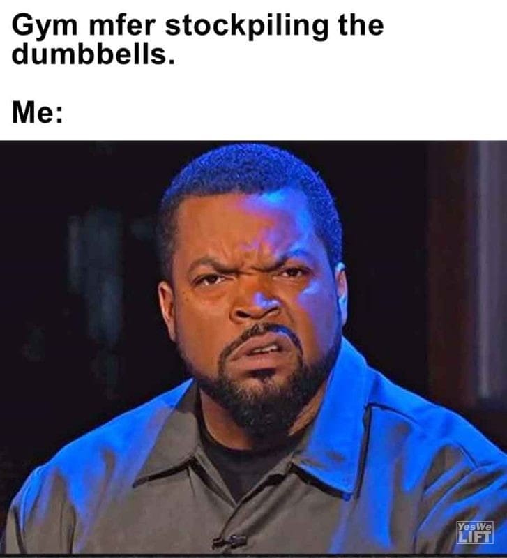 597 - Gym Mfer Stockpiling The Dumbbells. Me