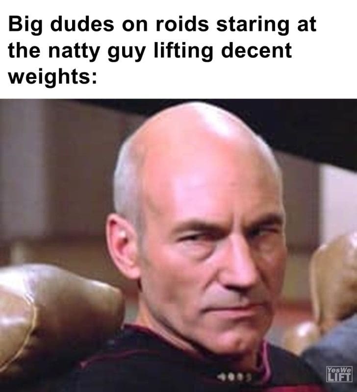 599 - Big Dudes On Roids Staring At The Natty Guy Lifting Decent Weights