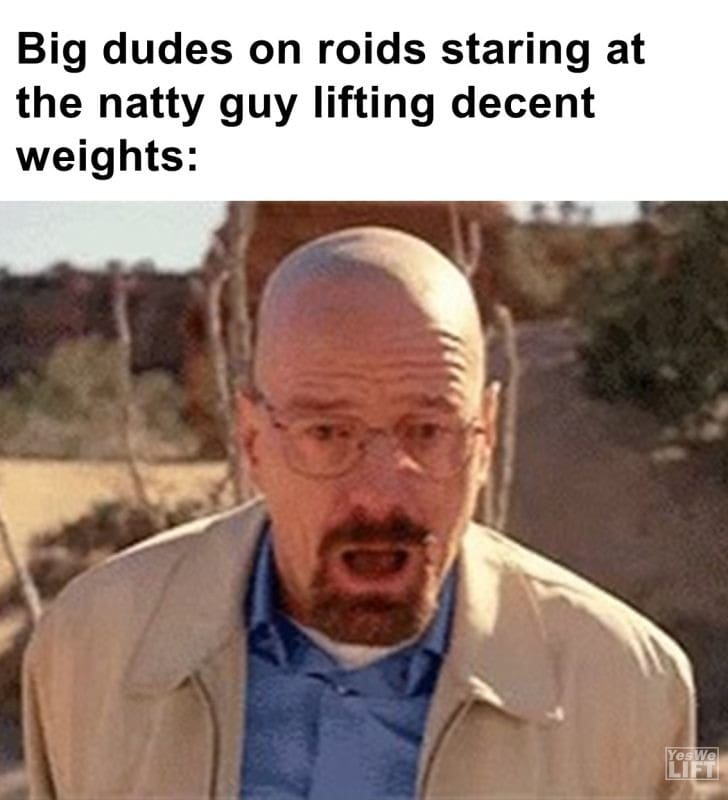 601 - Big Dudes On Roids Staring At The Natty Guy Lifting Decent Weights