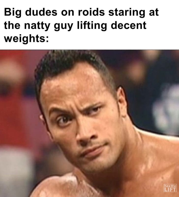 603 - Big Dudes On Roids Staring At The Natty Guy Lifting Decent Weights