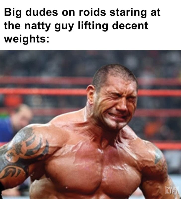 604 - Big Dudes On Roids Staring At The Natty Guy Lifting Decent Weights