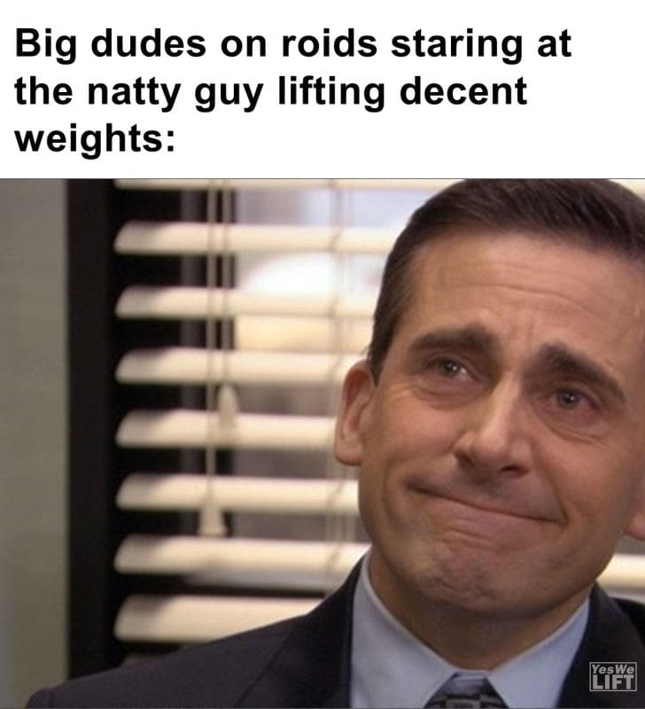613 - Big Dudes On Roids Staring At The Natty Guy Lifting Decent Weights