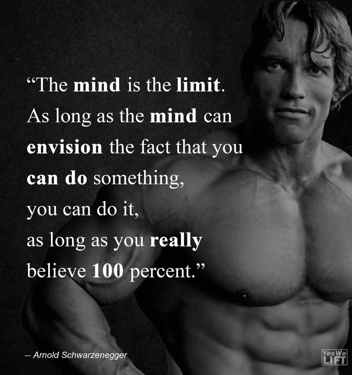 Arnold Shwarzenegger   The Mind Is The Limit As Long As The Mind Can Envision The Fact That You Can Do Something, You Can Do It, As Long As You Really Believe 1 Percent