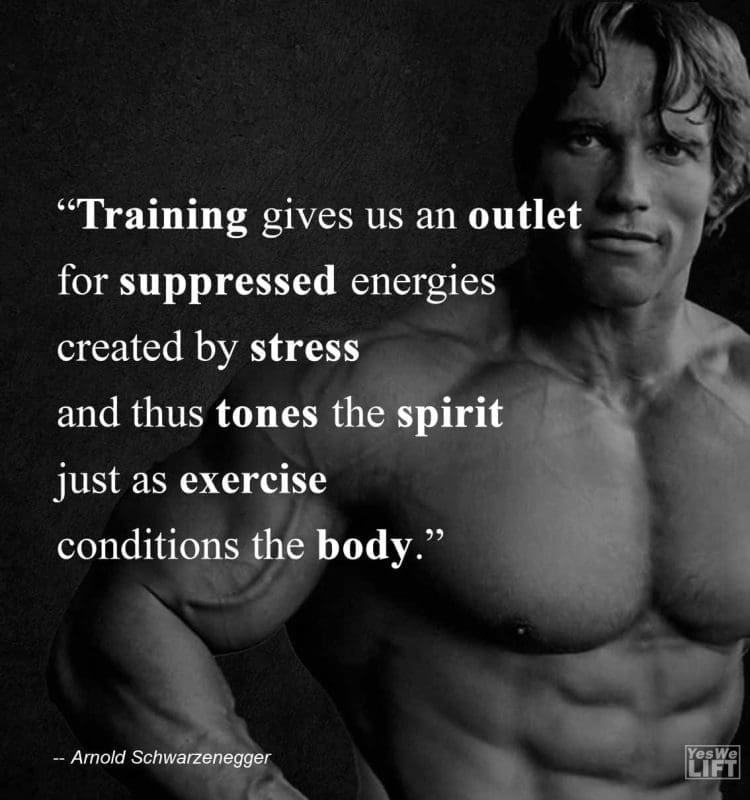 Arnold Shwarzenegger - Training Gives Us An Outlet For Suppressed Energies Created By Stress And Thus Tones The Spirit Just As Exercise Conditions The Body