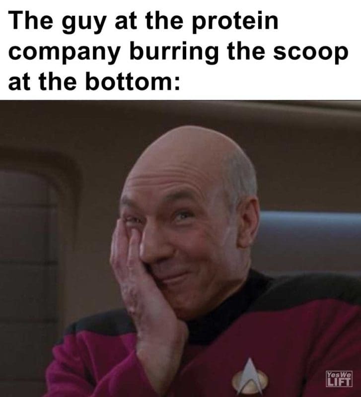 The Guy At The Protein Company Burring The Scoop At The Bottom