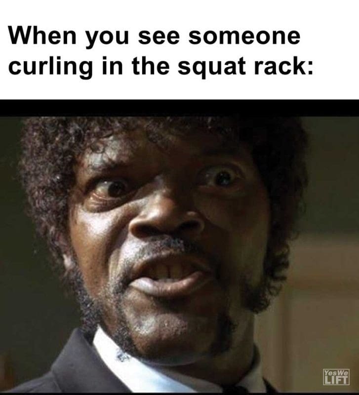 When You See Someone Curling In The Squat Rack