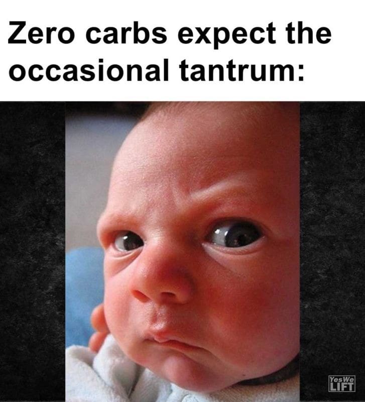 Zero Carbs Expect The Occasional Tantrum