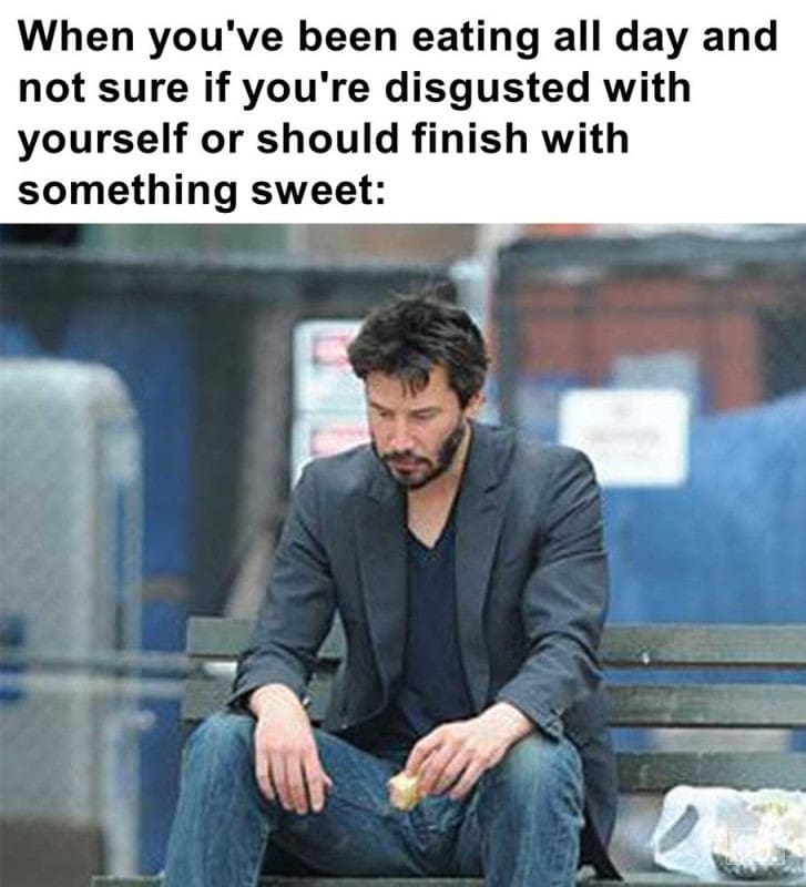 When You've Been Eating All Day And Not Sure If You're Disgusted With Yourself Or Should Finish With Somethi
