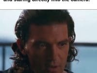 Me After Spotting A Tripod In The Gym And Staring Directly Into The Camera frame at ms