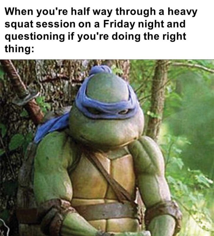 When You're Half Way Through A Heavy Squat Session On A Friday Night And Questioning If You're Doing The Rig