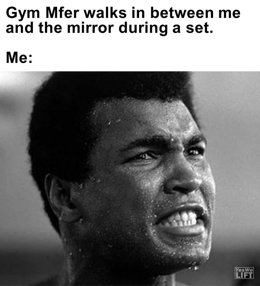 Gym Mfer Walks In Between Me And The Mirror During A Set Me
