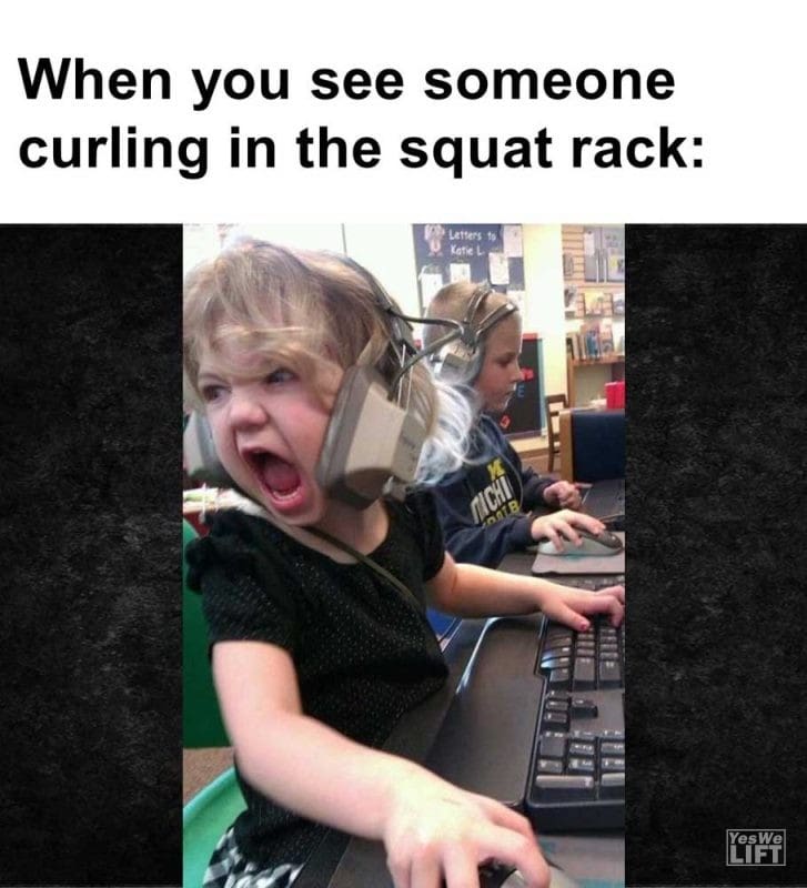 When You See Someone Curling In The Squat Rack