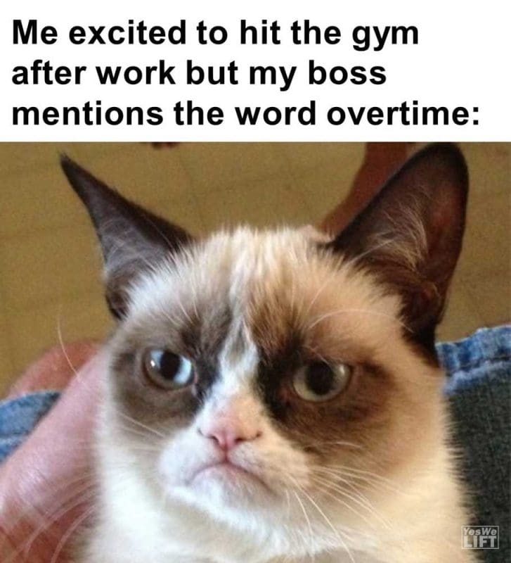Me Excited To Hit The Gym After Work But My Boss Mentions The Word Overtime