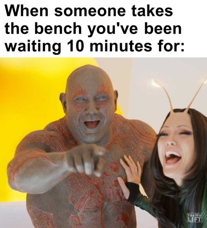 When Someone Takes The Bench You've Been Waiting Minutes For