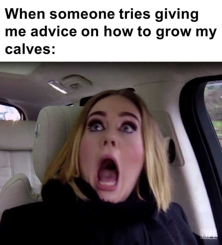 When Someone Tries Giving Me Advice On How To Grow My Calves