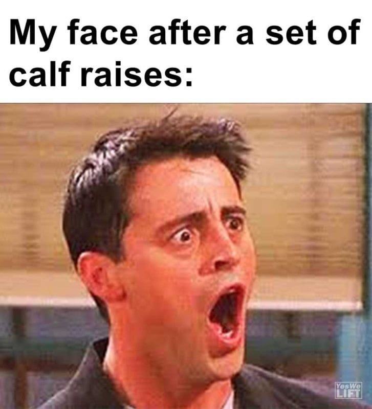 My Face After A Set Of Calf Raises