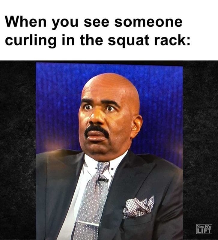 When You See Someone Curling In The Squat Rack