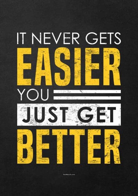 It never gets easier you just get better