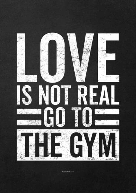 Love Is Not Real Go To The Gym