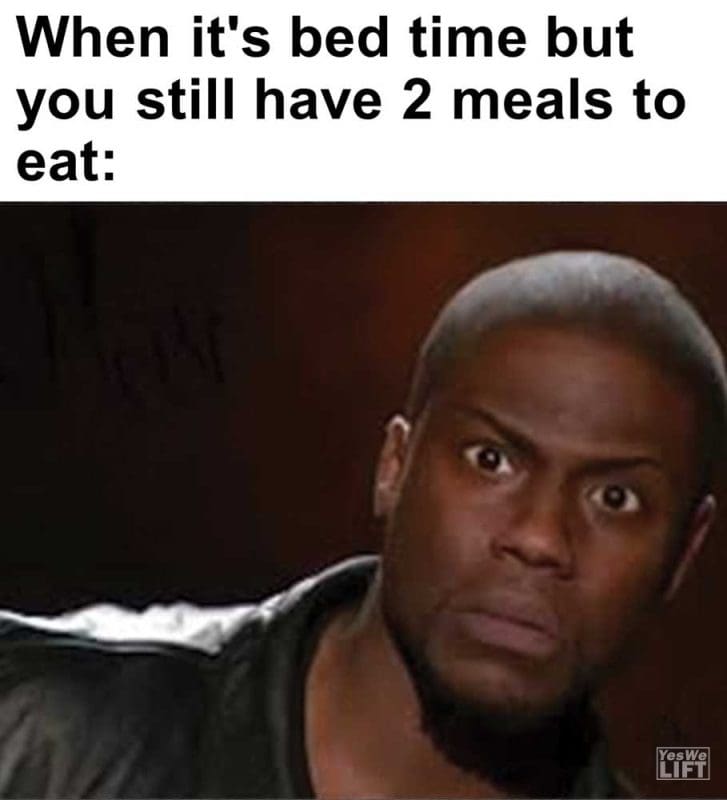 When It's Bed Time But You Still Have Meals To Eat