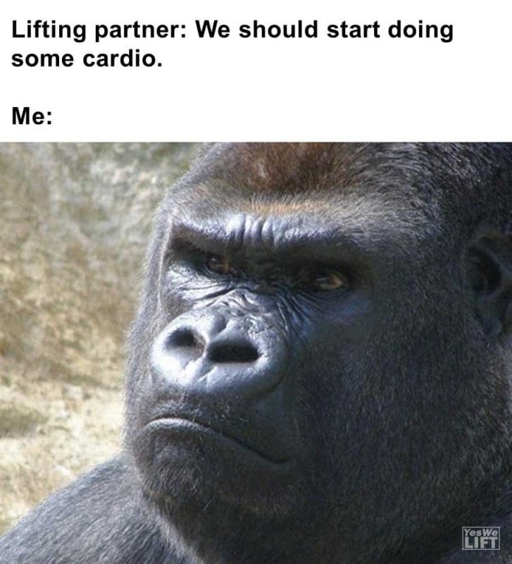 Lifting Partner We Should Start Doing Some Cardio Me