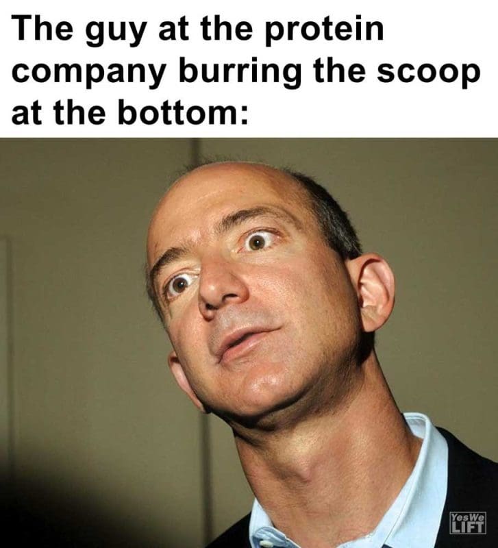 The Guy At The Protein Company Burring The Scoop At The Bottom