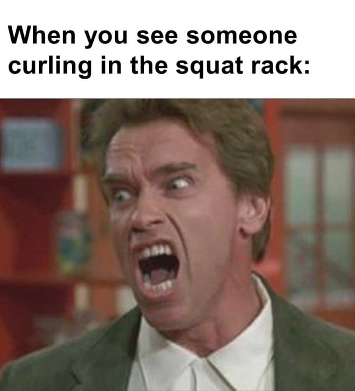 When You See Someone Curling In The Squat Rack
