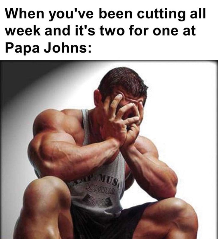 When You've Been Cutting All Week And It's Two For One At Papa Johns