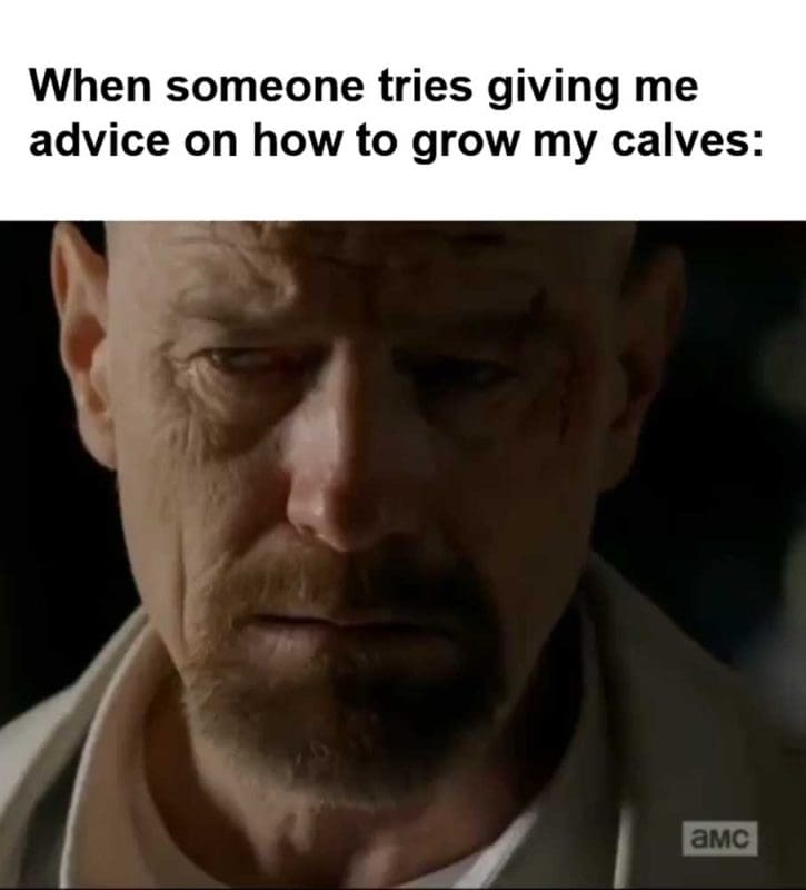 When Someone Tries Giving Me Advice On How To Grow My Calves