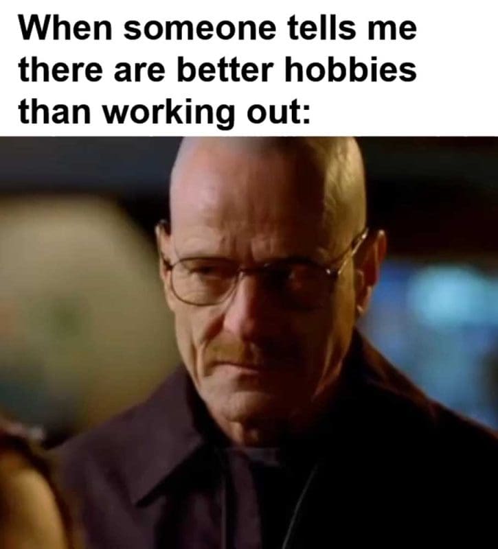 When Someone Tells Me There Are Better Hobbies Than Working Out