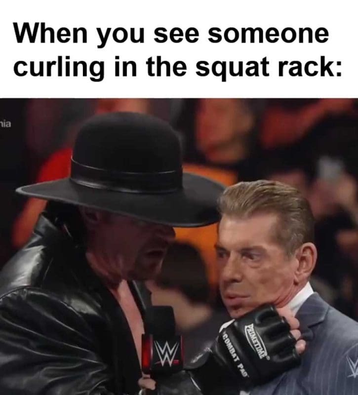 When You See Someone Curling In The Squat Rack