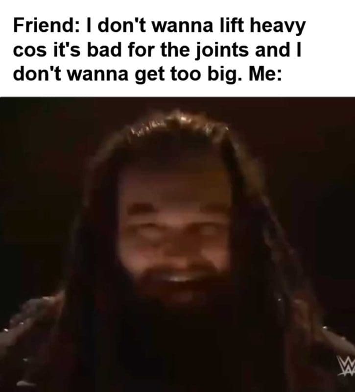 Friend I Don't Wanna Lift Heavy Cos It's Bad For The Joints And I Don't Wanna Get Too Big Me
