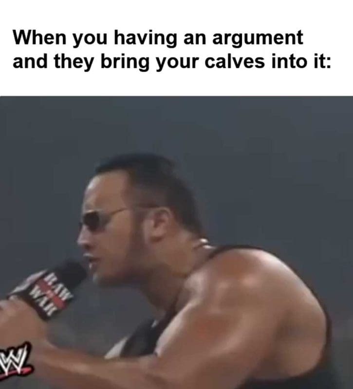 When You Having An Argument And They Bring Your Calves Into It