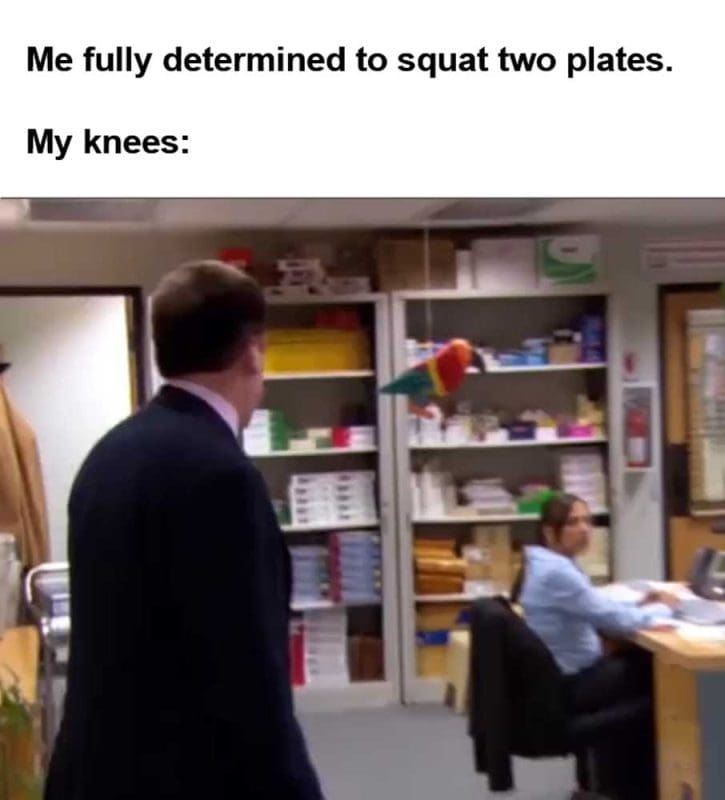Me Fully Determined To Squat Two Plates My Knees