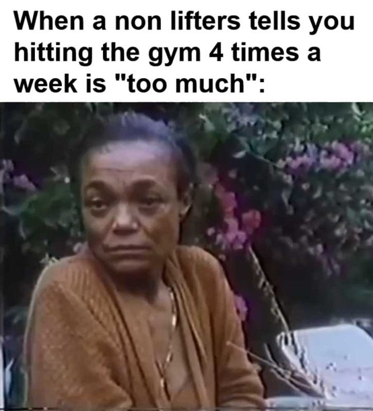 When A Non Lifters Tells You Hitting The Gym Times A Week Is Too Much