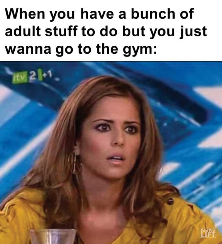 When You Have A Bunch Of Adult Stuff To Do But You Just Wanna Go To The Gym