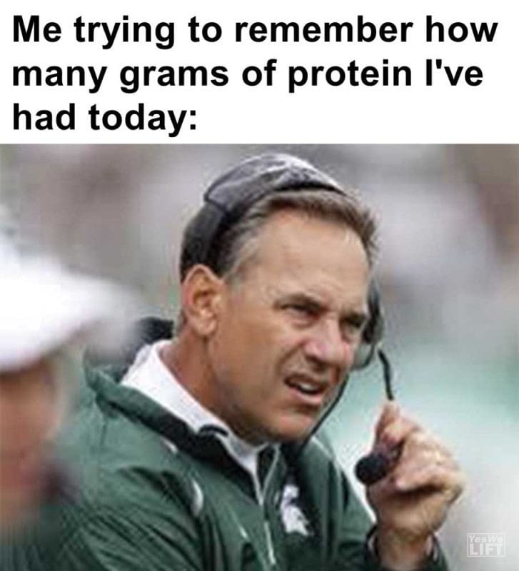 Me Trying To Remember How Many Grams Of Protein I've Had Today