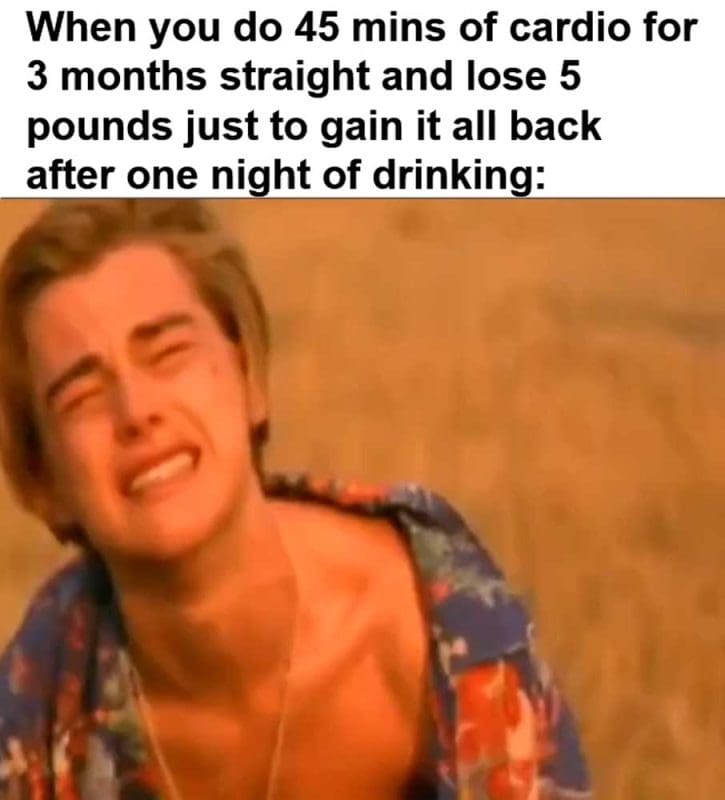 When You Do Mins Of Cardio For Months Straight And Lose Pounds Just To Gain It All Back After One