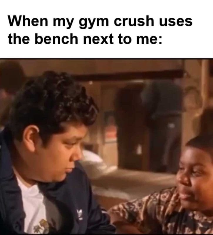 When My Gym Crush Uses The Bench Next To Me