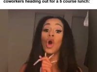 When You Eat Cold Turkey Broccoli Out Of Tupperware Everyday And You See Your Coworkers Heading Out For A