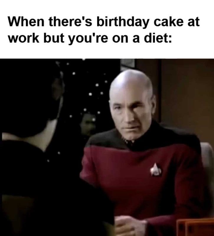 When There's Birthday Cake At Work But You're On A Diet