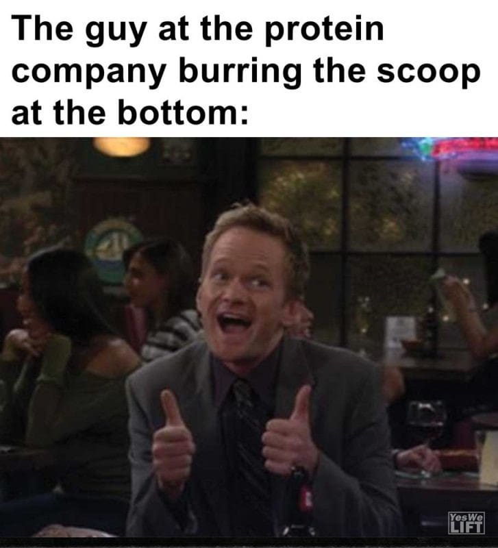 The Guy At The Protein Company Burring The Scoop At The Bottom