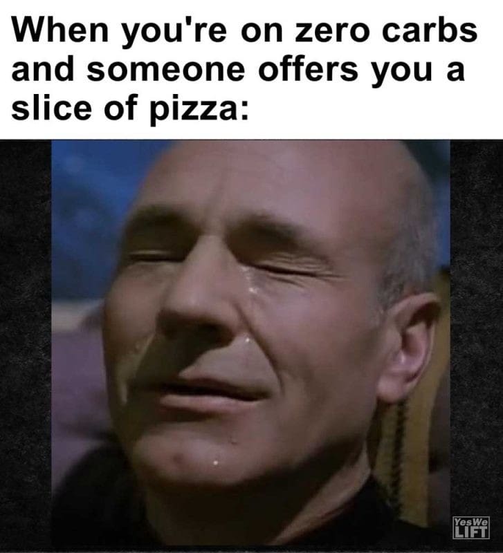 When You're On Zero Carbs And Someone Offers You A Slice Of Pizza