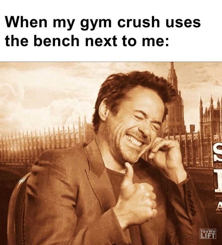 When My Gym Crush Uses The Bench Next To Me