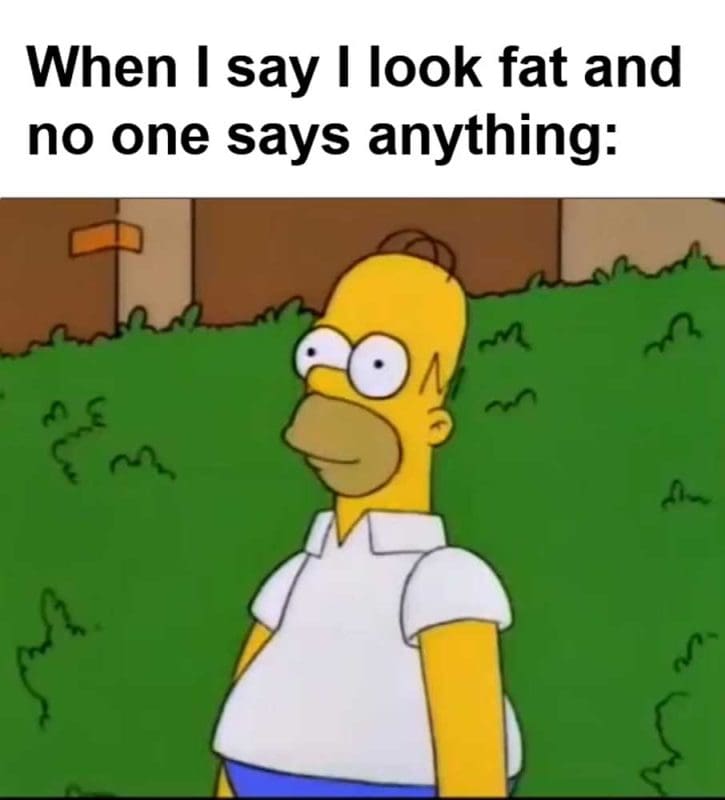 When I Say I Look Fat And No One Says Anything