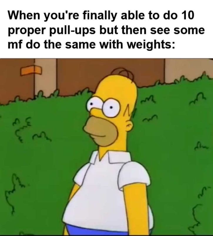 When You're Finally Able To Do Proper Pullups But Then See Some Mf Do The Same With Weights