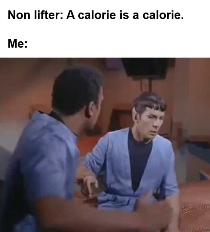 Non Lifter A Calorie Is A Calorie Me