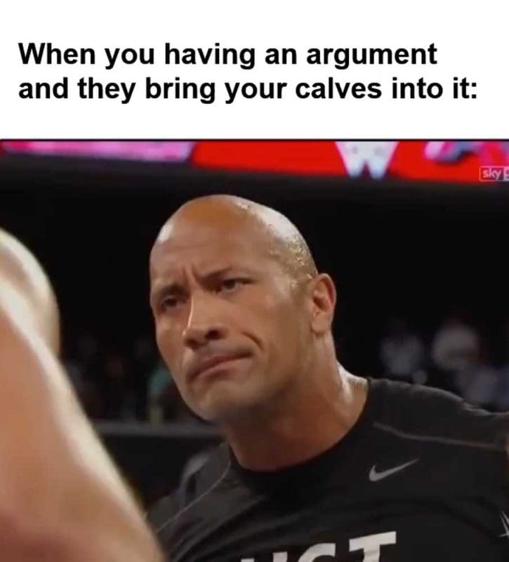 When You Having An Argument And They Bring Your Calves Into It