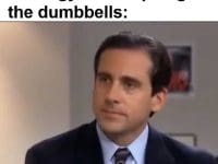 When You See Someone At The Gym Stockpiling The Dumbbells