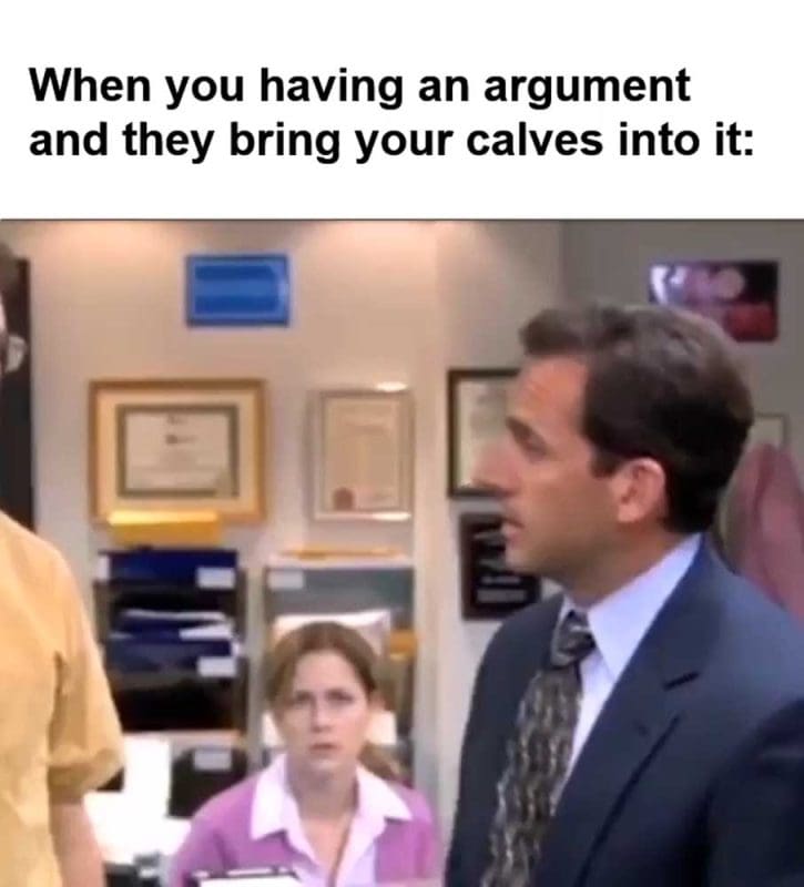 When You Having An Argument And They Bring Your Calves Into It